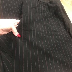 Black size 18W dress pants with pink pin-stripes.
